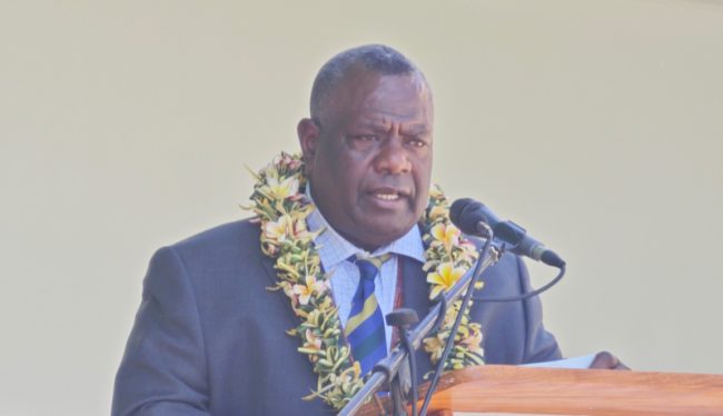 Acting PM Honourable Bradley Tovosia MP, when delivering his keynote address at the opening of the USP Honiara Campus