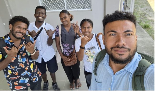 Five students currently in Israel. Photo- Christina Eddie FB page