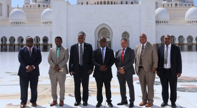 Group photo at the Grand Mosque’s outer court