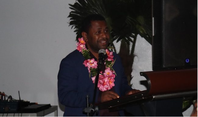 Health Minister Dr Paul Bosawai sharing his remarks at the event