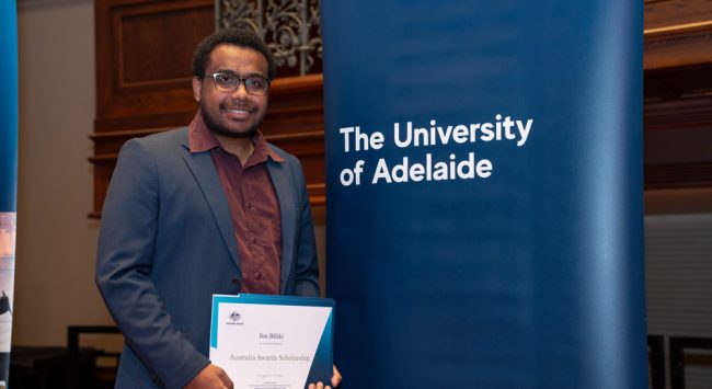 Jim with his Australian Awards completion certificate