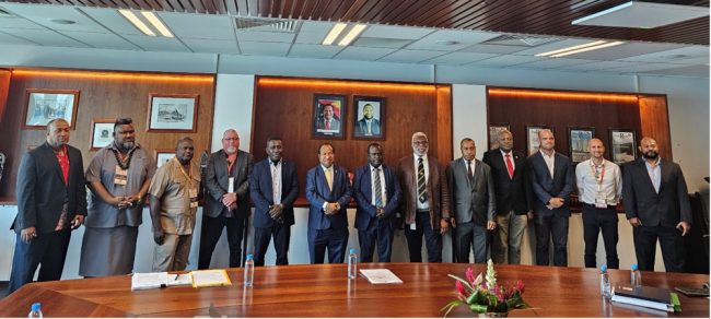 MCA Minister, Hon. Kologeto and delegation after the meeting with Hon. William Duma, PNG Minister for State Enterprises and senior executives of Kumul Consolidated Holdings