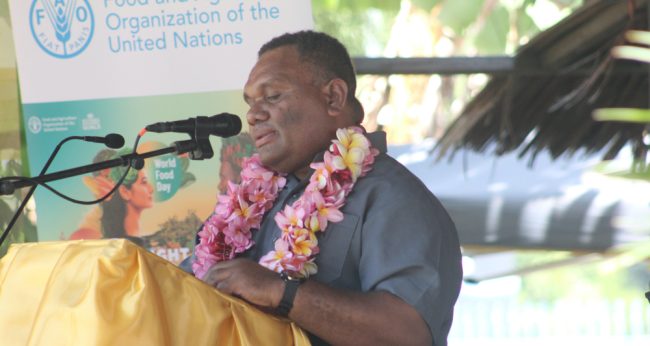 Minister Minister Franklyn Derek Wasi delivering the keynote address