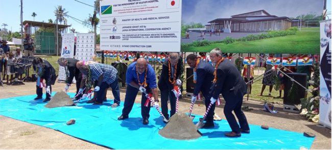 Officials from Malaita Province, the Japanese government, the project contractor and the Solomon Islands National Government