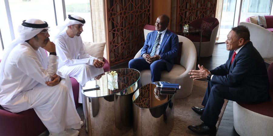 PM Manele and H.E Dr. Al Zeyoudi, Minister of State for Foreign Trade, discussing issues of common interest