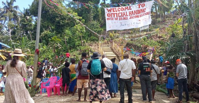 The handing over ceremony of A’ama jacob’s ladder in North Malaita.photo.solomon lofana