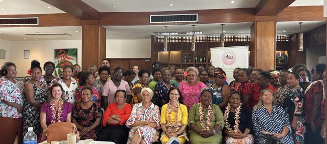 Australia’s Ambassador for Gender Equality, Ms Stephanie Copus Campbell AM at the Solomon Islands Women in Business Association 20th Anniversary breakfast