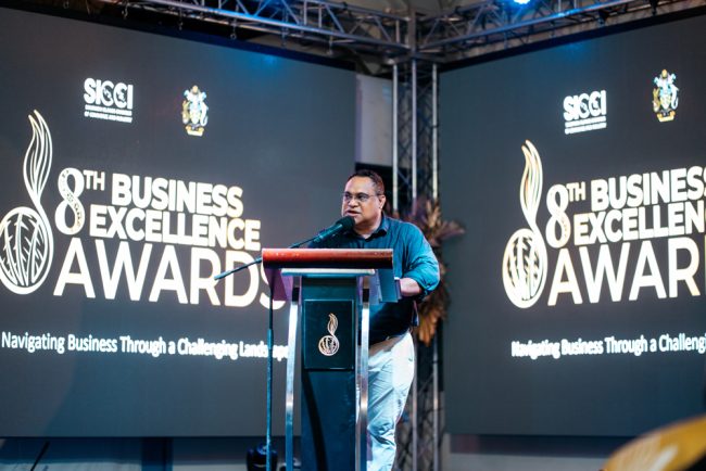 Governor of Central Bank Dr Luke Forau delivers the keynote speech (2)