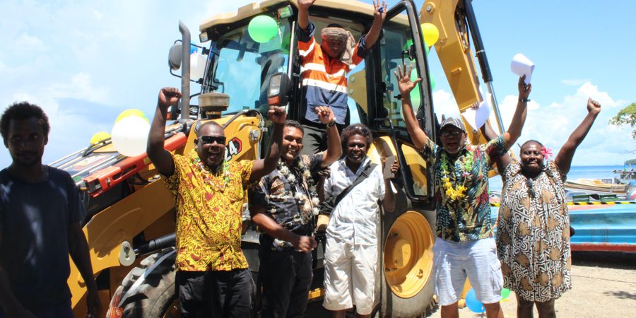 Happy cheers to celebrate the new backhoe