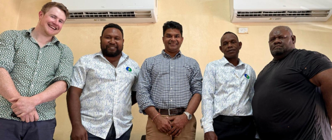 (L-R) Mr Tobias Gunn, DCCEEW; Mr Greg Manehugu, SIEA; Mr Jay Prasad, UNSW; Mr Apollos, SIEA; Mr Gabriel Aimaea, MMERE.jpg