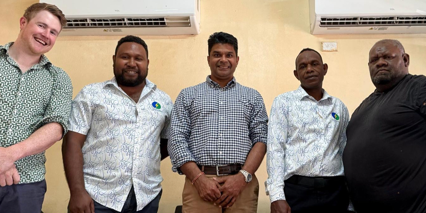 (L-R) Mr Tobias Gunn, DCCEEW; Mr Greg Manehugu, SIEA; Mr Jay Prasad, UNSW; Mr Apollos, SIEA; Mr Gabriel Aimaea, MMERE.jpg