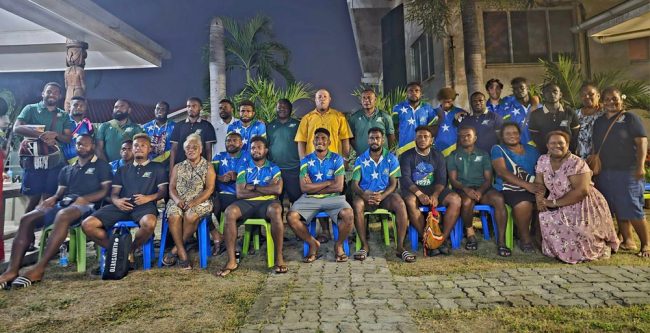 Members of the team and SI High Commissioner Family other members of SI community in Port Moresby