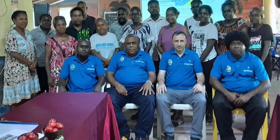 The Western and Choiseul participants with Chief Statistician Economics Andrew Kakate, CAPSA Resident Statistics Adviser Dr Cengiz Ozkhan and the SINSO Economics Team.