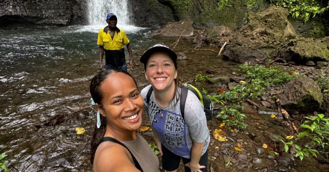 Tourism Solomons Eldona Lokay on left and Lonely Planet writer Jessica Lockhart