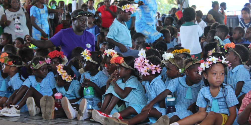 Young students during the official opening