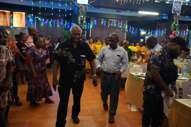 Prime Minister Hon. Jeremiah Manele at OPMC Christmas function last Friday.