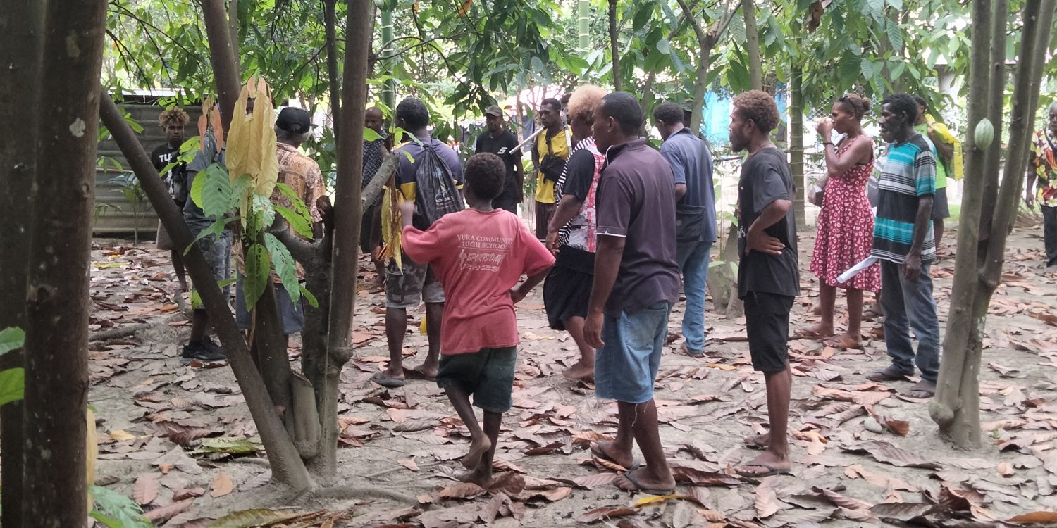 Participants listening to their trainer