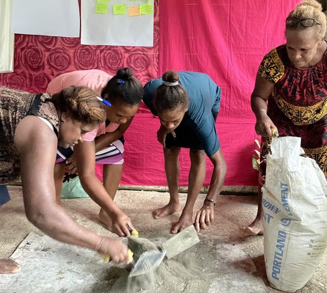 Some of the ladies during practical session