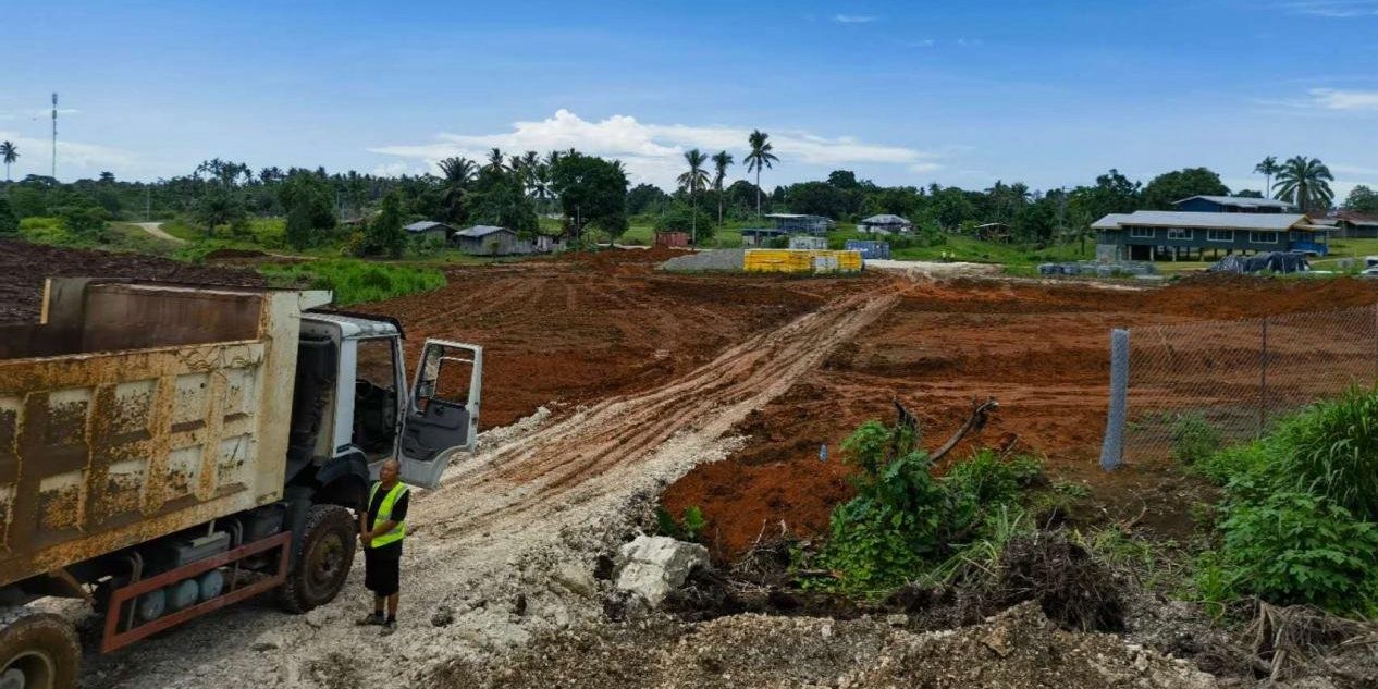 A preparation work at the CCECC campsite near Aligegeo PSS in , Malaita.photo. CCECC