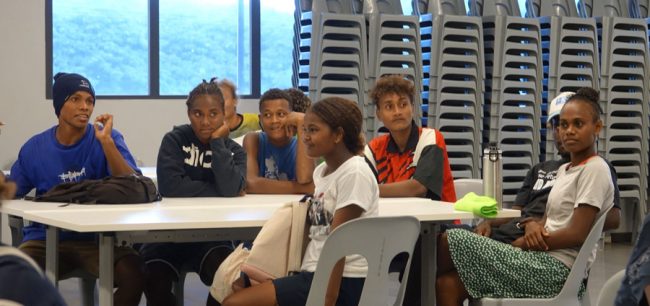 Hockey athletes during one of the WLP sessions at SINIS