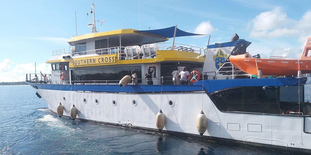 MV Southern Cross departs