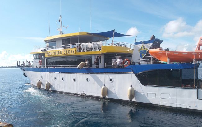MV Southern Cross departs