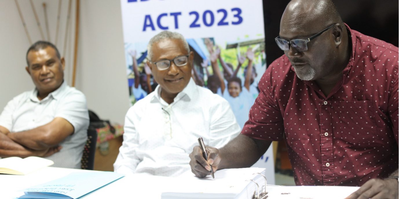 Minister Tozen Leokana signs off the release of the results.