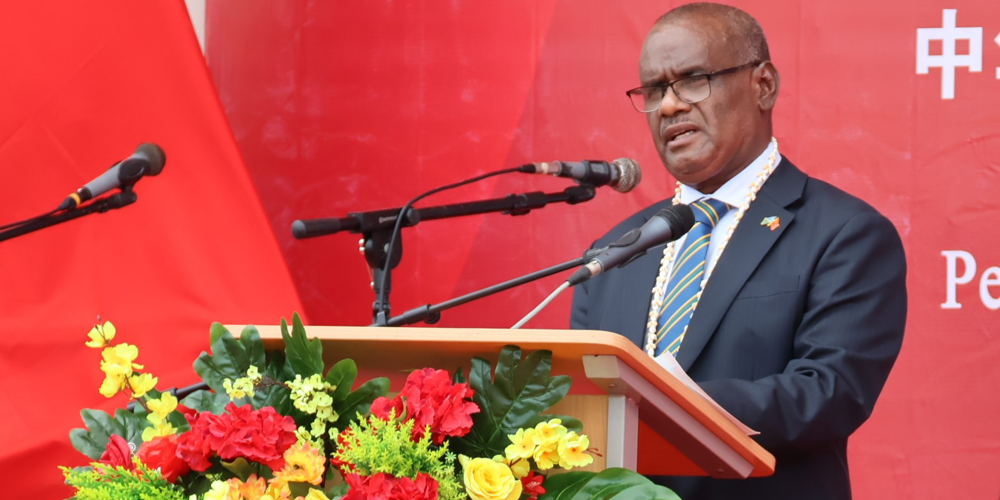 PM Manele delivering his statement