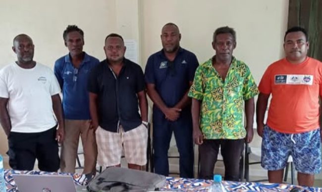 SIFF President Donald Marahare (third from right) with the new IFA Executive. Photo by SIFF