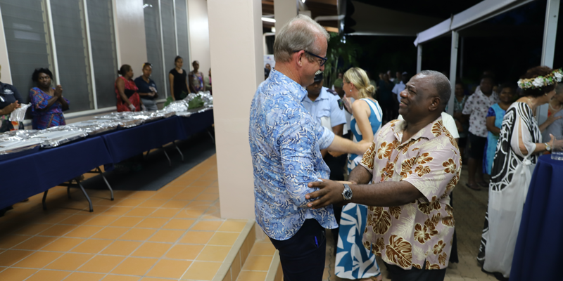 Acting Prime Minister Honourable Bradley Tovosia and Australian High Commissioner His Excellency Rod Hilton