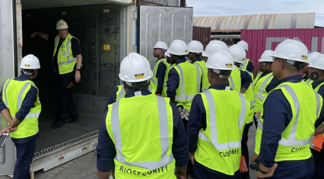 Officers during training