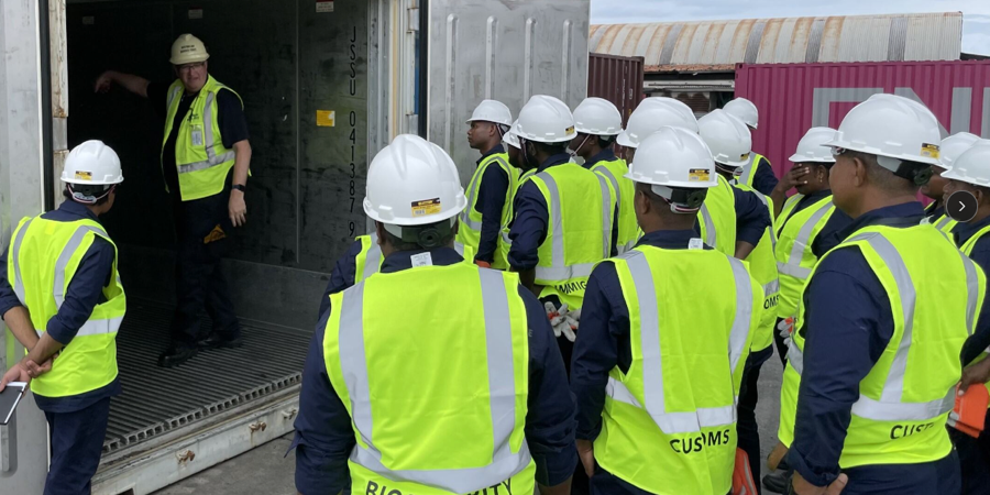 Officers during training