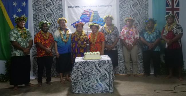 PM Teo and his delegation with leaders of the Solvalu Community