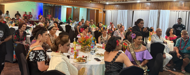 The Pacific Islands queens and government officials and invited guests at Monday’s welcome dinner