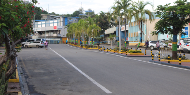 The newly completed road at Ports