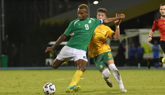 Abana (left) during an U17 match between Solomon Islands and Australia in 2024