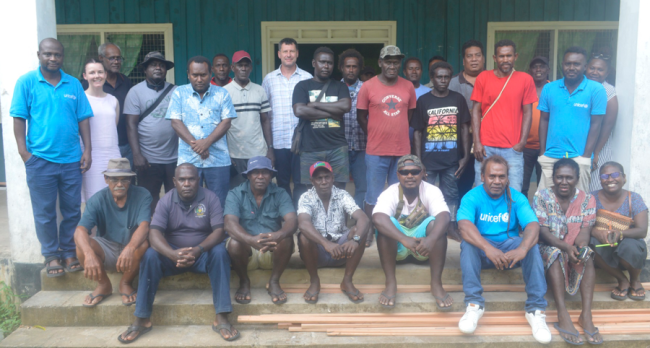 Group photo of  WDC Committee Members, RWASH Officers, Health Officers, UNICEFF representative and ADRA Officals at the Womens Centre Resource in Gizo WP