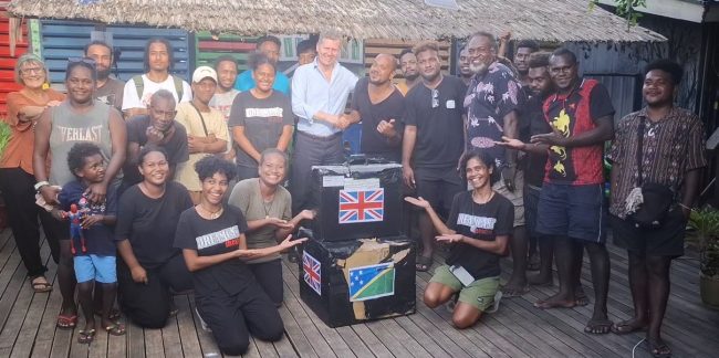 Handover of equipment by British High Commissioner, H E Paul Turner to the Dreamcast Theatre Group
