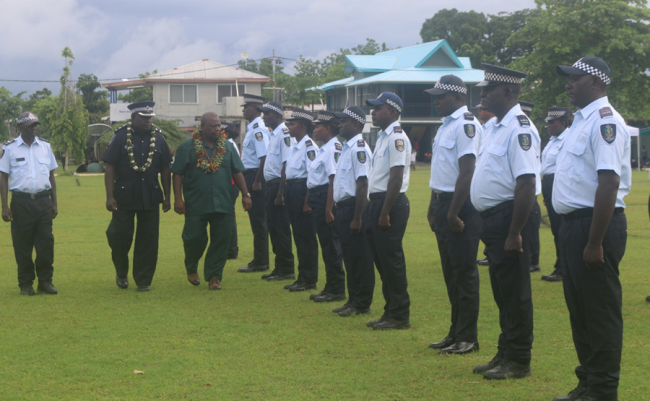 Inspecting the guard of honour