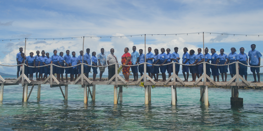 JAC From 6 Arts students pose with the WPA Speaker Hon. Ramraka Talasasa, WPG Clerk Kersy Samson at the Imagination Island