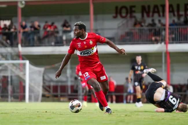Javin Wae of Campbelltown City in action for his club. Pagonis Photography