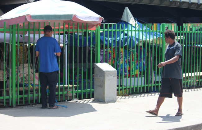 Medal on a splint at the Honiara Central Market