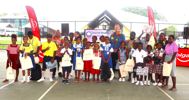 Students and officials at the Oral Health Day