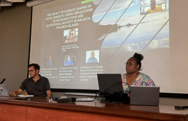 Zina Bird during her PhD thesis defence.