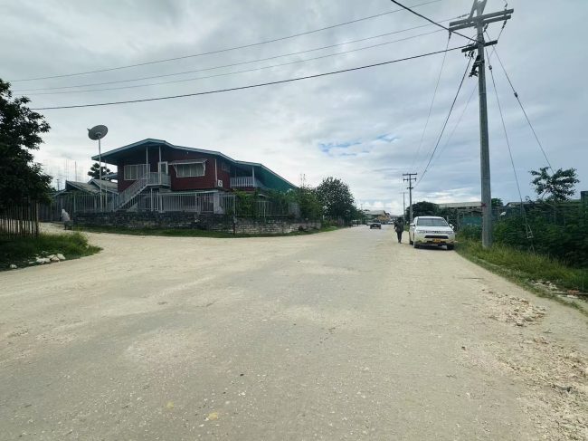 A section of the main road in Auki town, recently upgraded as part of the China-aided road project.