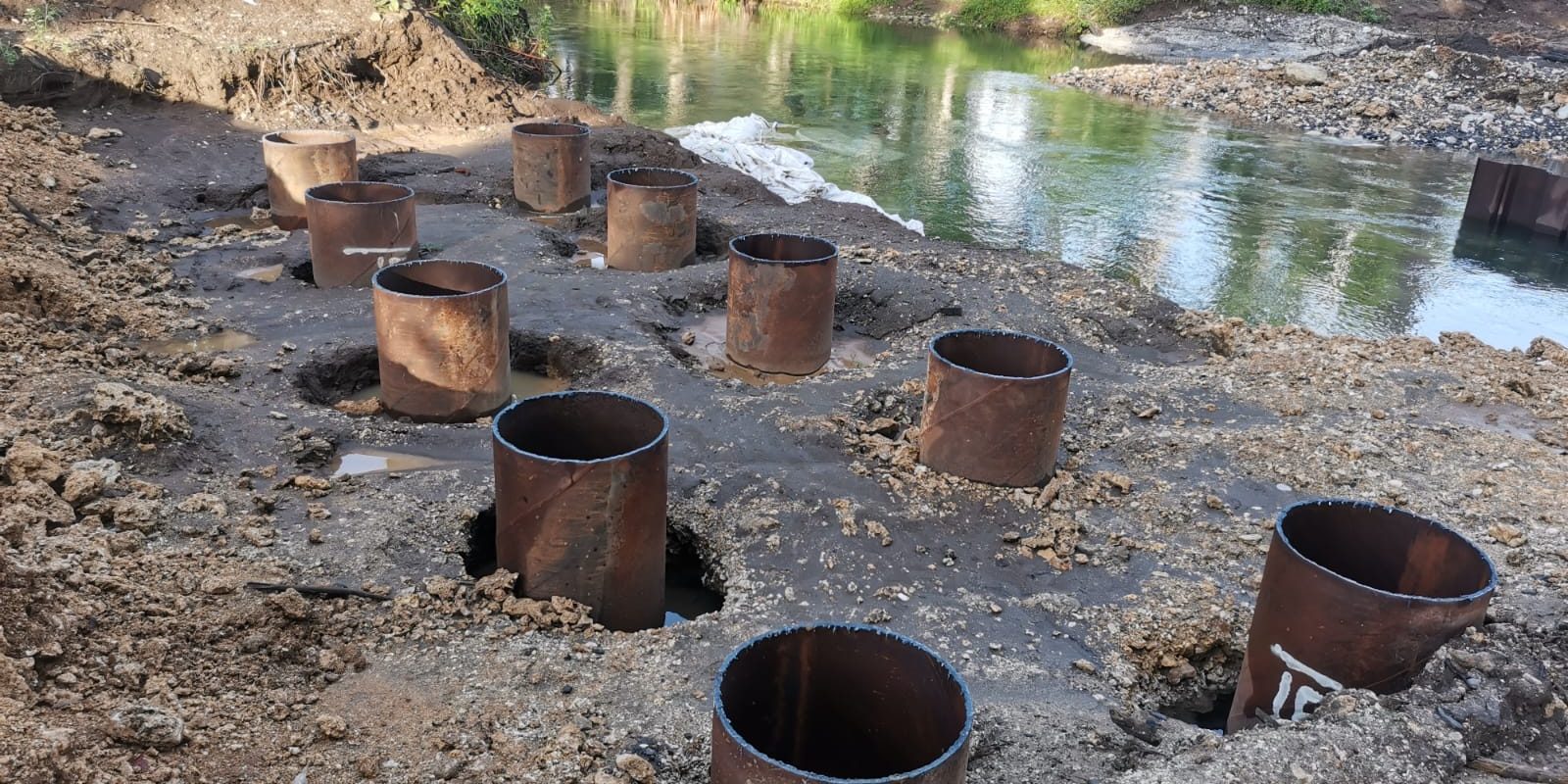 Bira bridge piling completed