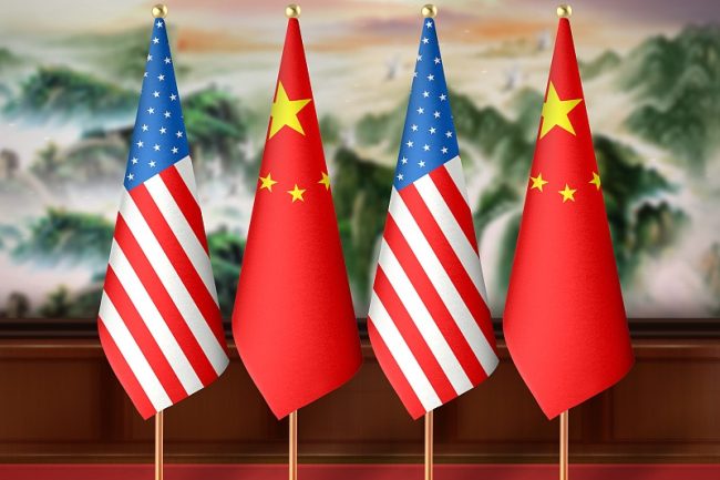 China_US flags