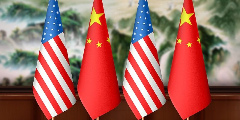 China_US flags
