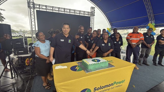 Cutting the celebration cake