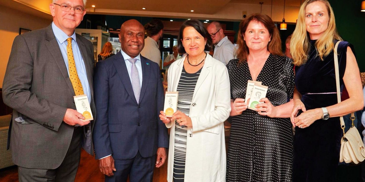 Officials at the launch included H.E Moses Kouni Mose, Cathrine West MP and UK Pacific Regional Trade Advisor Peter Harrington